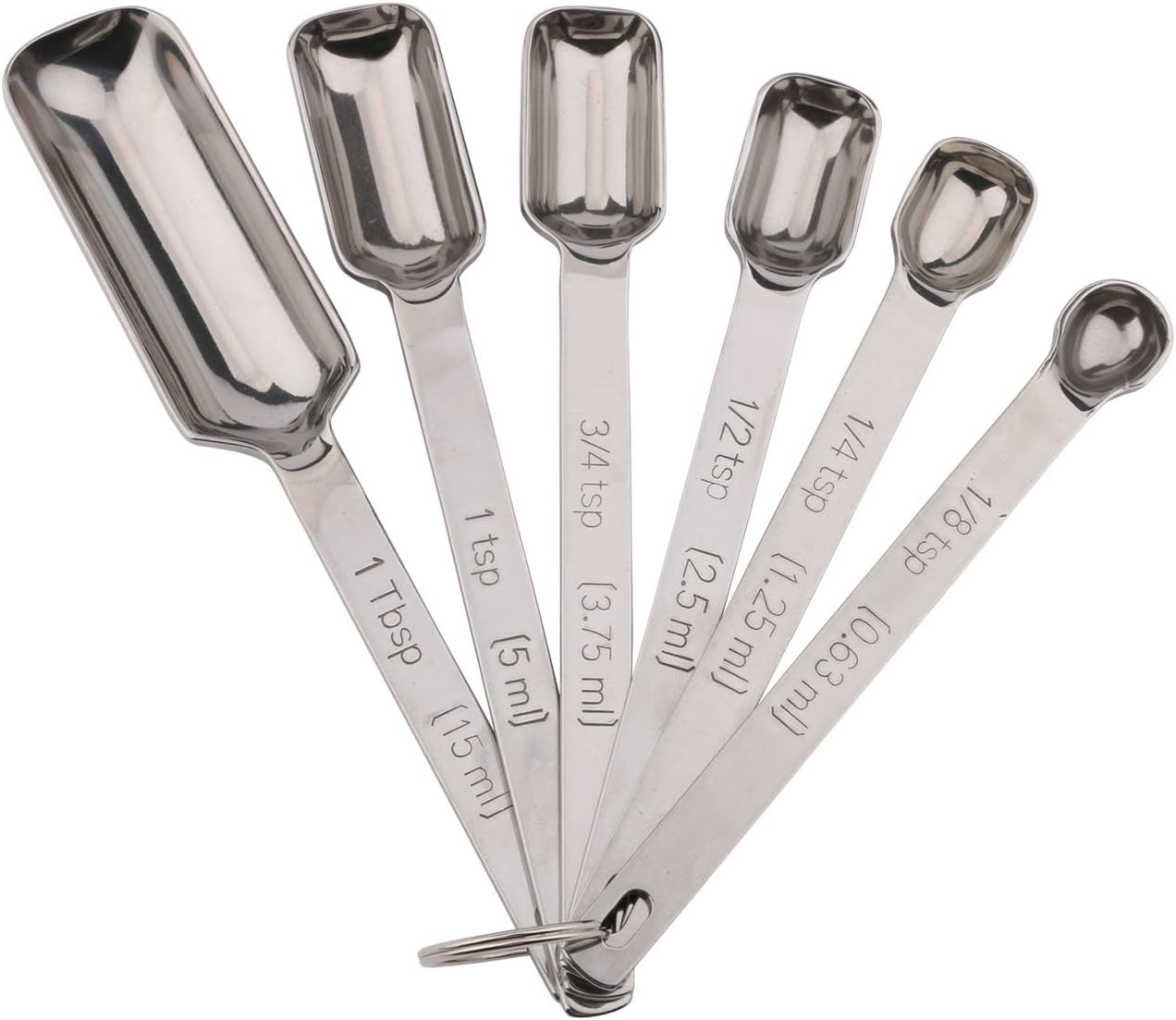 Useekoo 6pcs Stainless Steel Measuring Spoons Set Precision