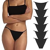 LEVAO Women's Bikini Panties Cotton Underwear Plus Size High Cut String Ladies Cheeky Multipack S-2XL