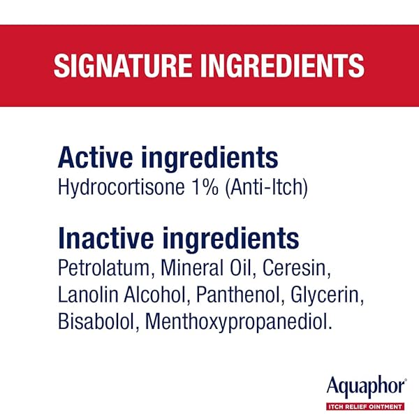 AQUAPHOR ITCH RELIEF OINTMENT, MAXIMUM STRENGTH 1% HYDROCORTISONE, RELIEVES ITCH FROM SKIN IRRITATION, INSECT BITES, PSORIASIS, SKIN RASHES, ECZEMA, & POISON IVY, 2 OZ