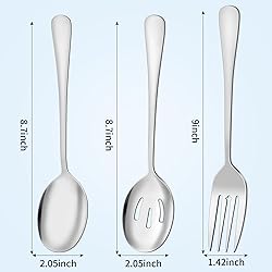 6PCS Serving Spoons and Forks set- Solid Spoon x