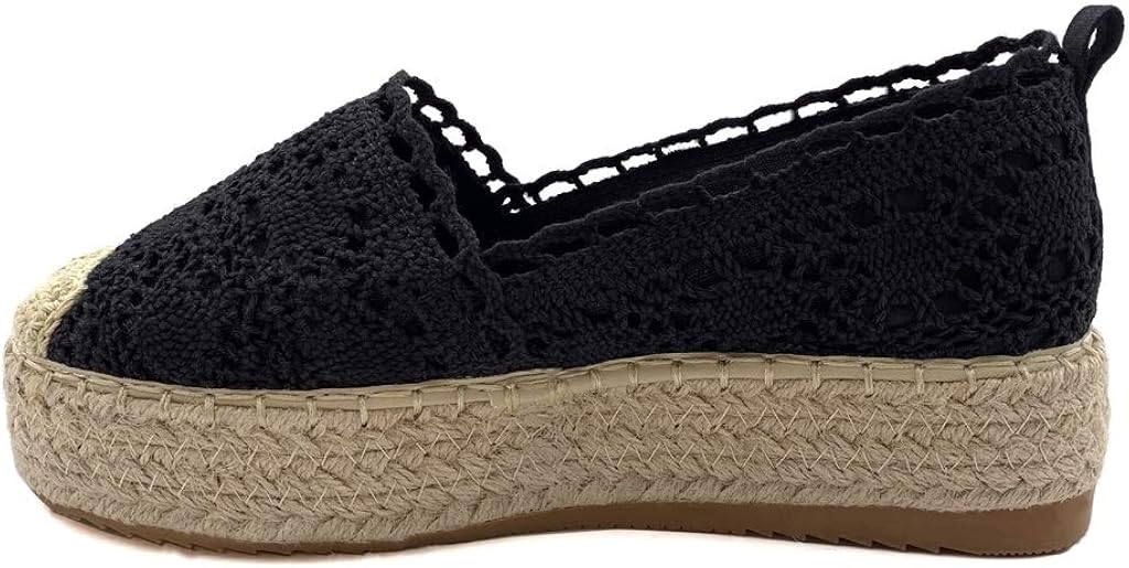 Angkorly Chaussure Mode Espadrille Plateforme Romantique Femme Dentelle Avec De La Paille Talon Plat 4 Cm Chaussures Et Sacs Chaussures