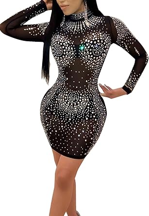 long sleeve glitter mini dress