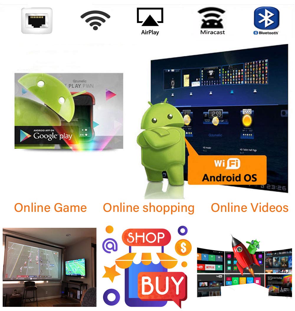 Mua Gzunelic 9500 lumens Android WiFi Projector Real Native1080p Video