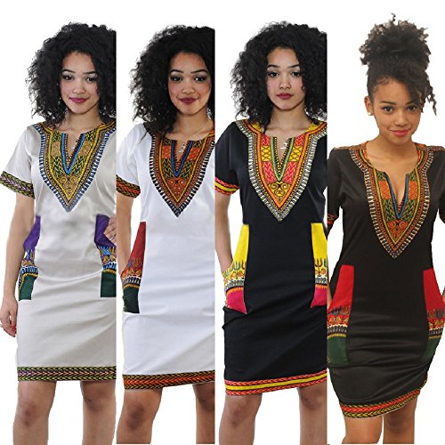 Moxeay Sexy V neck Bohemia Traditional African Print Dashiki Bodycon Mini Dress