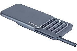 Monsigaya 8 Compartment Metal Storage Box with Built in Metal Straw,with leather protective cover,Portable Travel Case, Gift 