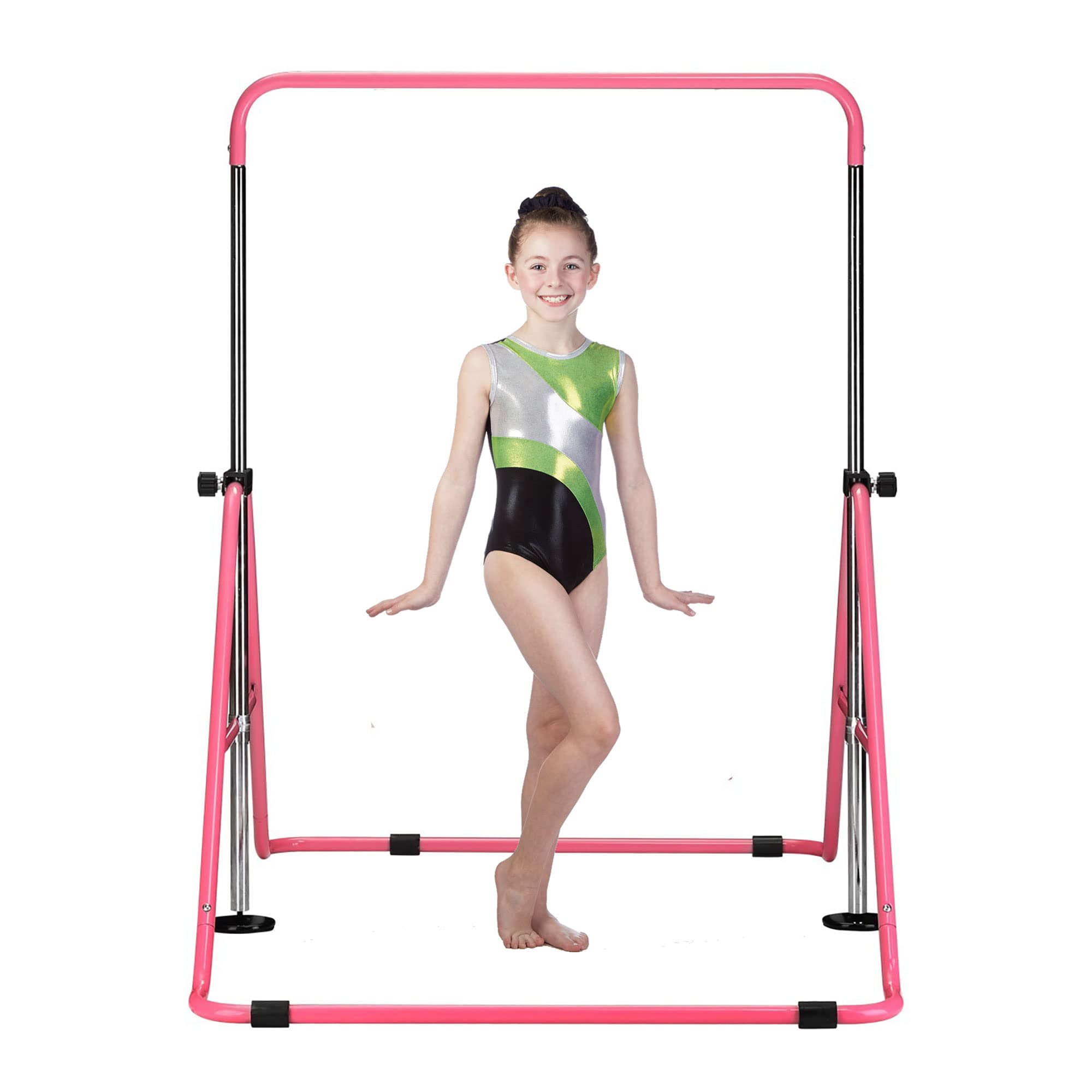 HYD-Parts Gymnastics Bar with Mat for Kids 3-9, Adjustable Height Gymnastic Horizontal Bars, Junior Training Bar, Gymnastics Equipment for Kids no Mat