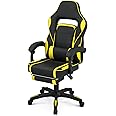 Athena Collection Gaming Chair, Ergonomic Gaming Chair with Footrest & Lumbar Support, Height Adjustable Swivel Computer Chair Office Chair for Kids Adults(Yellow)