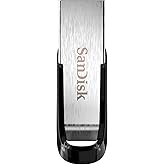 SANDISK 128GB Ultra Flair, USB-A Flash Drive, Up to 150MB/s Read Speeds | USB Flash Drive, Up to 15x Faster than standard 2.0, Password Protection, Durable, Sleek Metal Casing, USB 3.0, Silver/Black