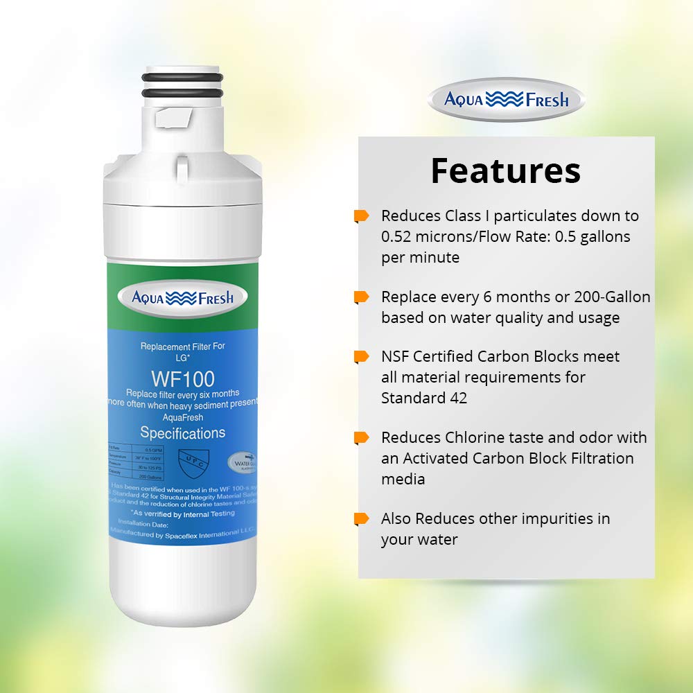 Aqua Fresh WF100 Refrigerator Water Filter, Replacement for LG LT1000P