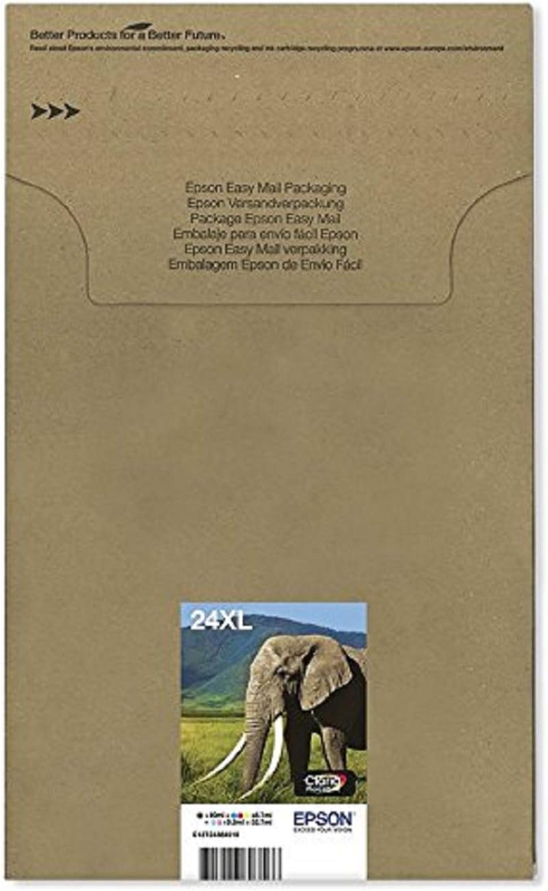 Epson 24XL Elephant High Yield Genuine Multipack 6 Colours Claria Photo HD Ink