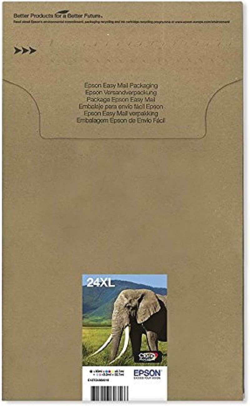 Epson 24XL Elephant High Yield Genuine Multipack 6 Colours Claria Photo HD Ink