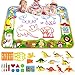 SmilePowo Aqua Magic Water Drawing Mat Set +10 Dinosaur Toy Set, (26 Pcs) ,Coloring Mat for Floor, Children Christmas Gift Kids Toddler Educational Toy Mat, Painting Writing Pad Doodle Board