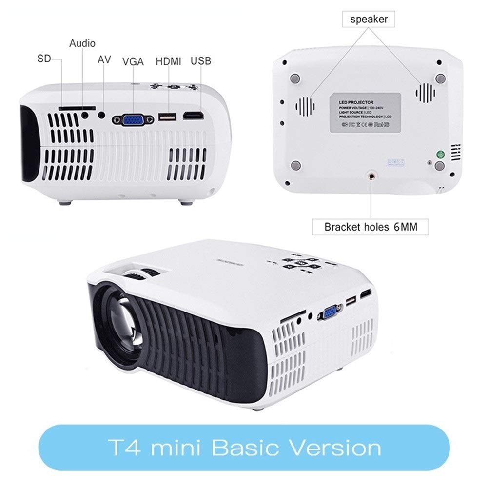 HD T4 Mini LED Proyector 1280x720 Portátil Beamer Home Cinema ...