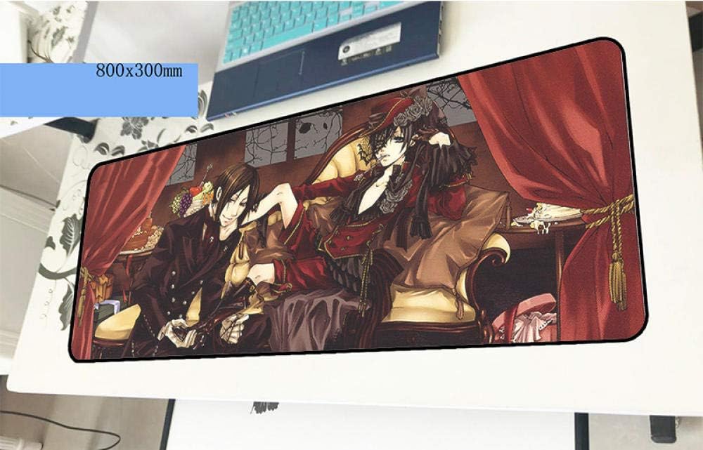 Black Butler 80X30Cm Gaming Mouse Pad Big Gamer Mat Hd Print Computer Desk Keyboard Large Play Mats Color H