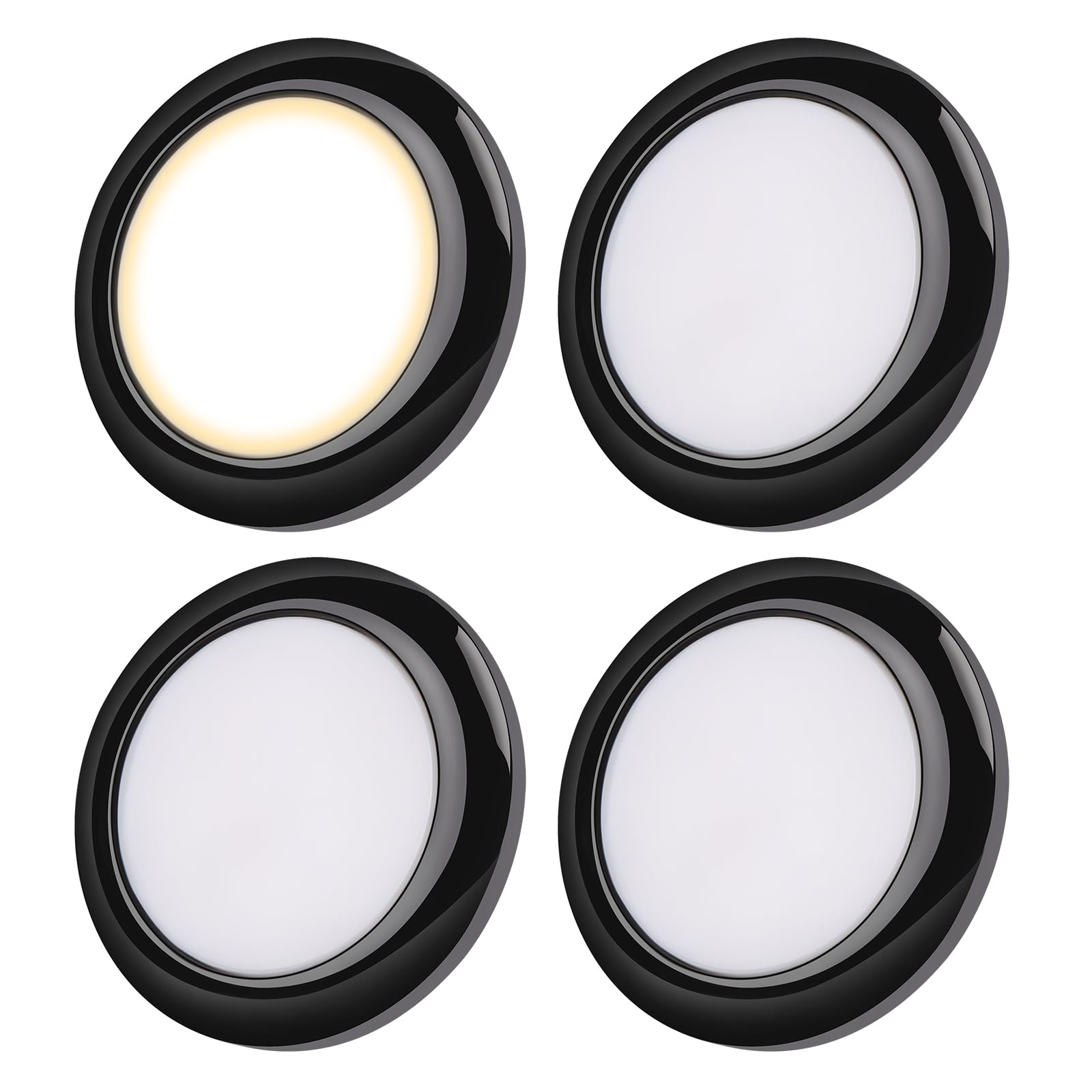 acegoo Campervan Boat LED Ceiling Light Surface Mount 12V 80mm PC Material Puck Light for Camper Van Truck Motorhome Car Interior Lighting, 12 Volt Under Cabinet Downlight (Black,5000K)