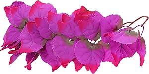 Balacoo Reptile Terrarium Plant Resin Hanging Vine Fish Tank Fake Plant DIY Amphibians Habitat Decor for Bearded Dragons Lizards Geckos Snake Pets(Rosy)