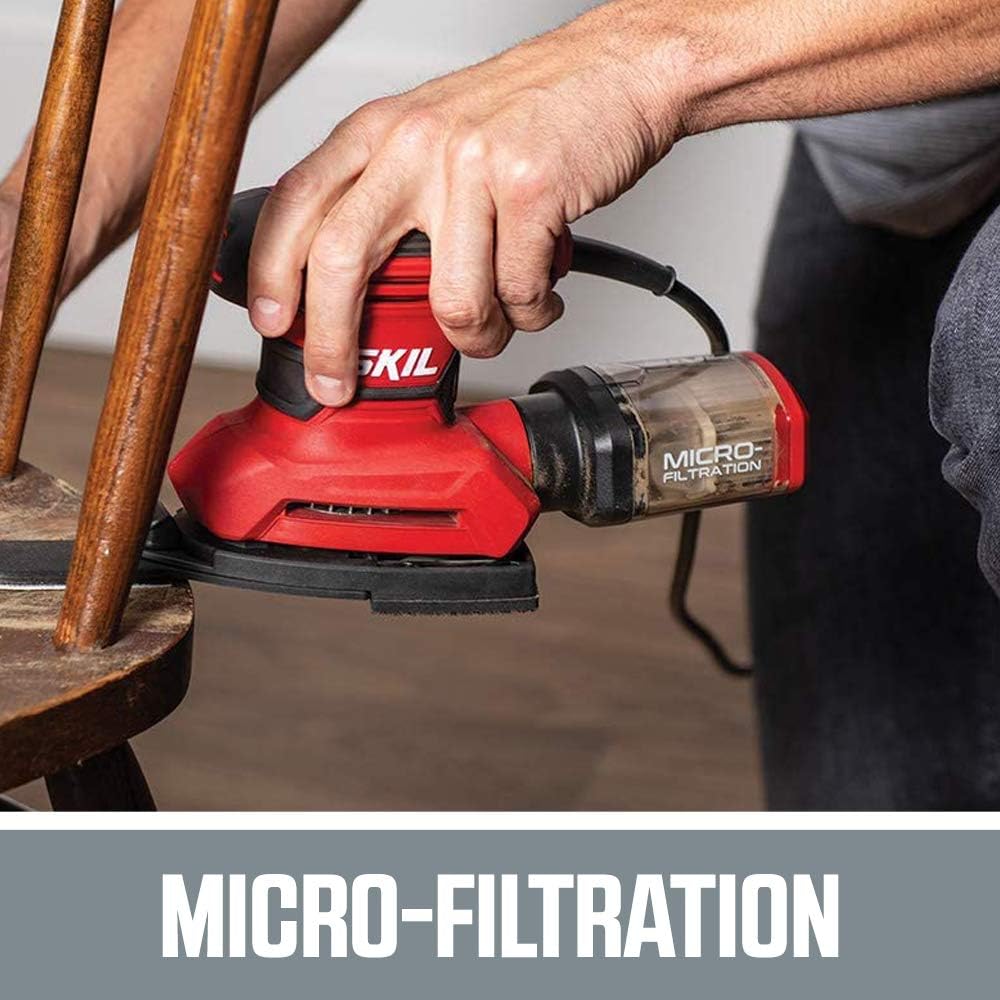 SKIL SR232301Corded Multi-Function Detail Sander with 12Pcs Sanding Paper & 3Pcs Additional Detail Attachment - - 