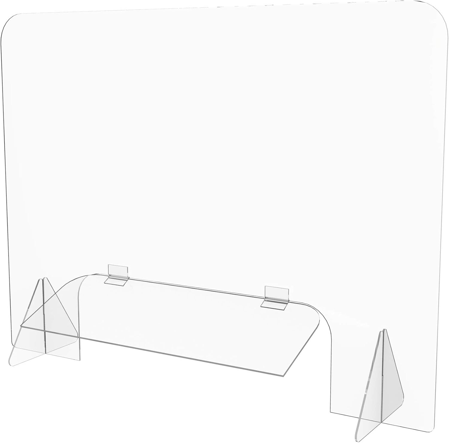 Sneeze Guard, LeStore 32"x 24" Inch Acrylic Reception Protection Screen Guard Barrier Panel Shield with 6.3 Inch Tall Opening for Desk, Counter, Reception Table: Home Improvement