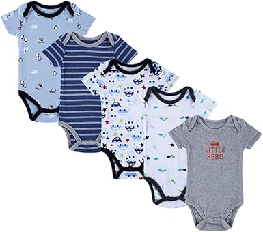 Amazon Com Jiajia Bebe Recien Nacido Nino Verano Body Onesies Pijamas 5 Pack Suave Xl 9 12 Meses Multi Color Clothing