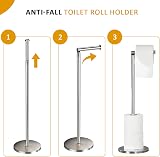Crystals Free Standing 2 in 1 Stainless Steel Toilet Roll Holder Storage view 2
