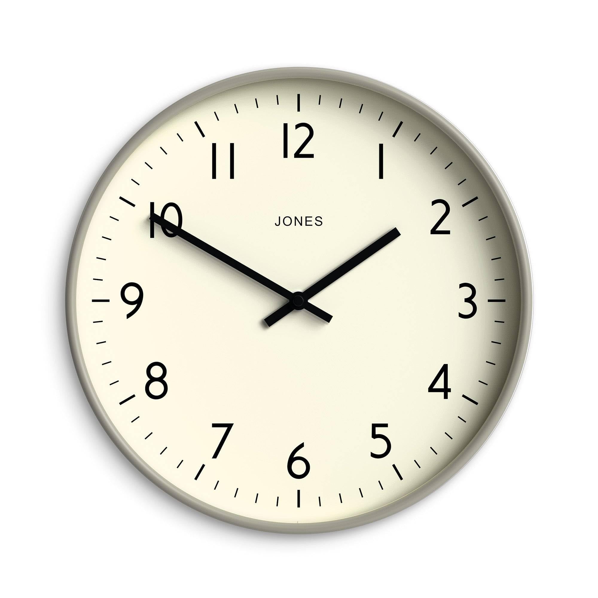 Jones Clocks® Studio wall clock | Modern round clock | 30cm | Grey | Easy to read numbers | Versatile design for kitchen, living room or office — image 1