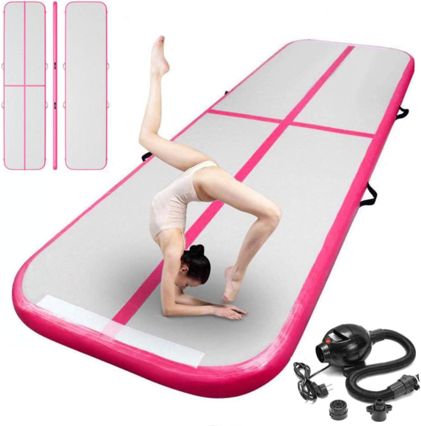 BATTIFE Air Track 10ft/13ft/16ft Inflatable Gymnastics Tumbling Mat 4 Inch Thickness for Home Use(Blue/Green/Pink) : Sports & Outdoors