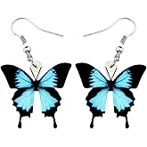 Bonsny Drop Dangle Big Monarch Butterfly Earrings Fashion Insect Jewelry For Women Gifts