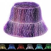 LED Bucket Hat- Light up Rave Fisherman Cap 7 Colors USB Rechargeable, Glow in The Dark Party Hats for Men Women
