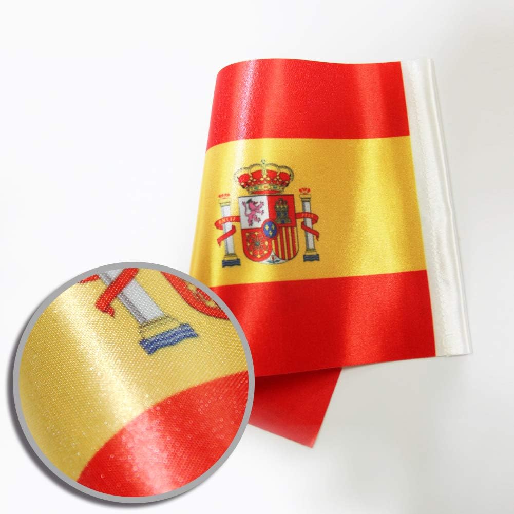 Spain Table Flag 9" x 6"- Spanish Desktop Desk Flag Table Display With Sticks & Bases - Image 3