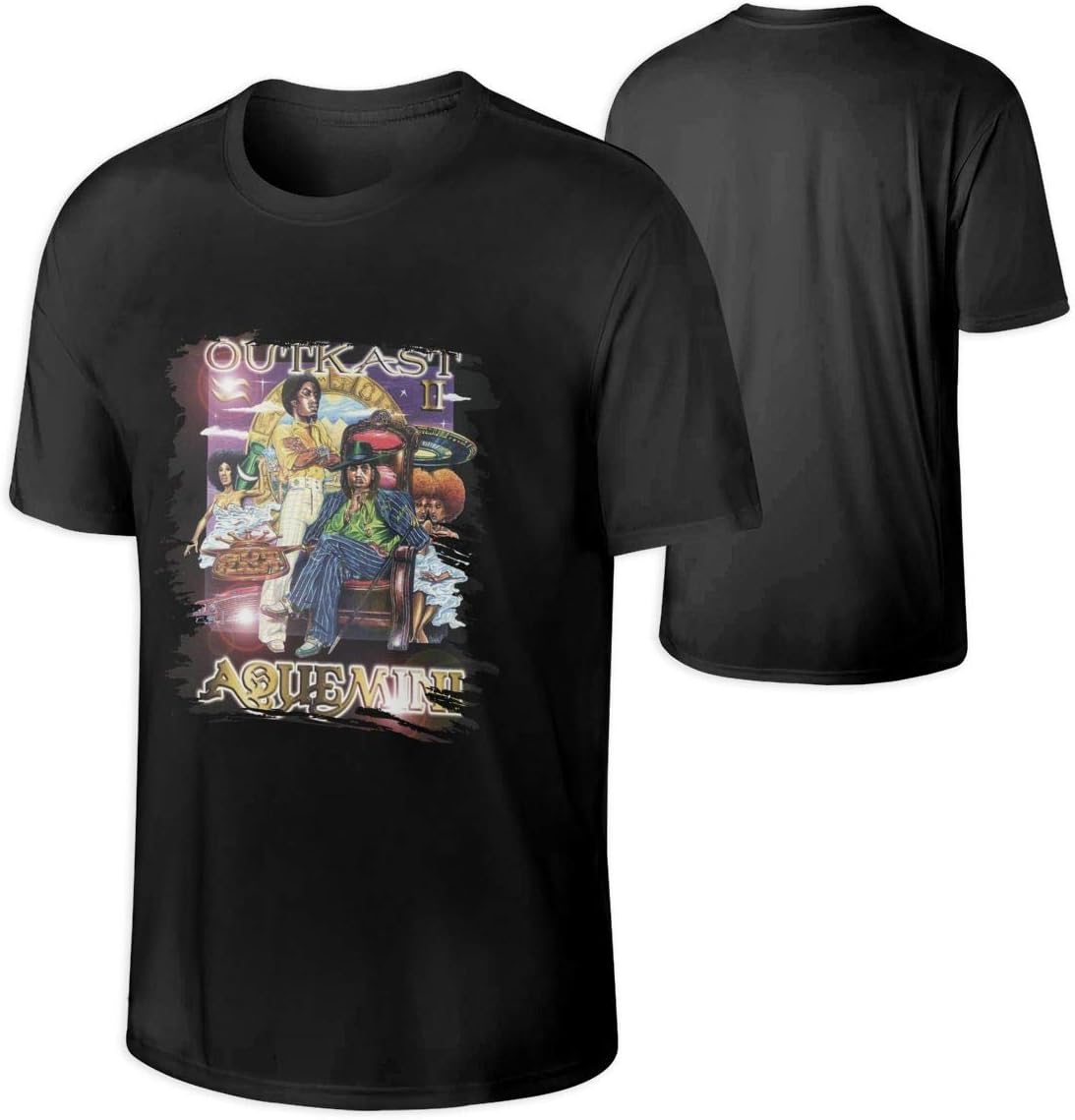 QIYYQI Outkast Aquemini Mens T Shirts Man's Tops Black
