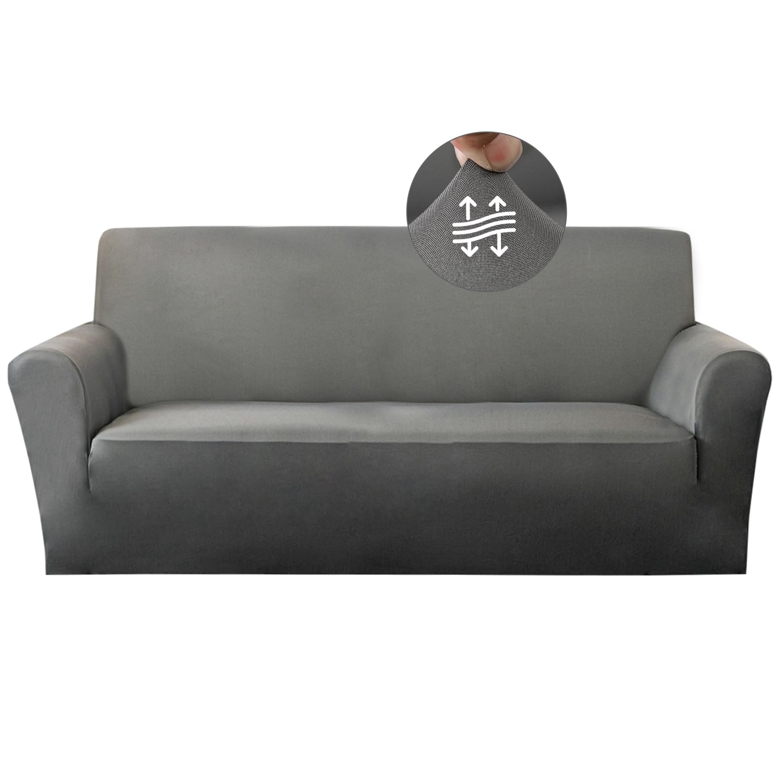 Photo 1 of YOUR MOON Stretch Sofa Cover Slipcover, Soft Couch Cover for 2 Cushion Couch Sofa, Washable Furniture Protector Sofa Covers with Elastic Bottom for Kids,Pets (Medium, Gray)