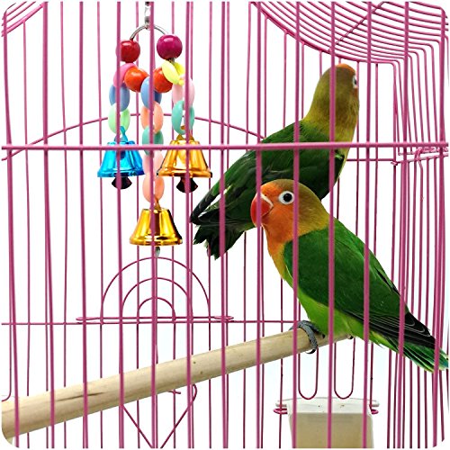 Vehomy Pack of 5 Bird Chewing Toy Bird Hanging Bell Bird Ladder Pet Bird Cage Hammock Swing for Parakeets, Cockatiels, Macaws, Parrots, Lovebirds, Finches - Thumbnail 5