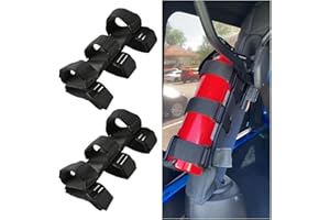 XINLIYA 2PCS Car Roll Bar Fire Extinguisher Holder, Adjustable Offroad Vehicle Fire Extinguisher Mount Strap, Automotive Roll