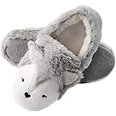 Caramella Bubble Women Fox Fleece Animal Cozy House Slippers Indoor Outdoor Vacation Slippers for Women