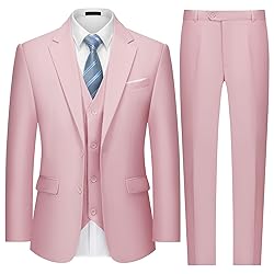 MAGE MALE Mens Two Button 3-Piece Suits Slim Fit