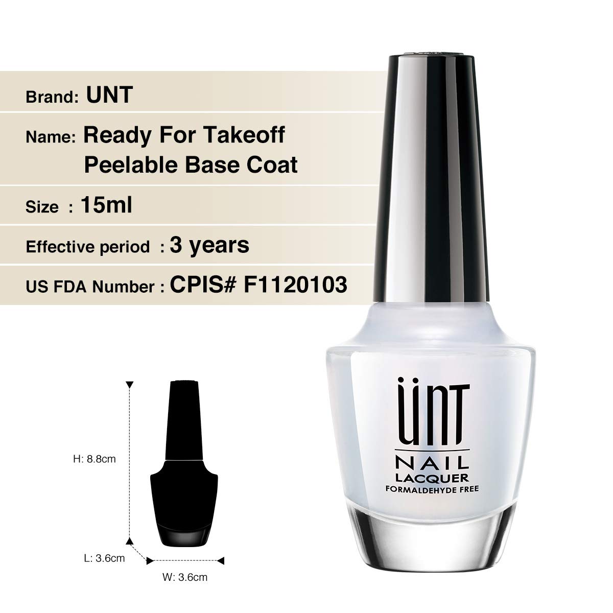 UNT Ready For Takeoff Peelable Base Coat, Peel Off Base Coat, No Latex