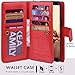 Galaxy S8 Plus Cases,Magnetic Detachable Lanyard Wallet Case with [8 Card Slots+1 Photo Window][Kickstand] for Galaxy S8 Plus-6.2 inch, CASEOWL 2 in 1 Premium Leather Removable TPU Case(Red)