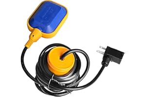 OELFFOW (with Counterweight) Sump Pump Universal Tethered Float Switch AC 15A 110~250V Piggyback Style Plug with 10 Feet Cord