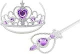 Vicloon Princess Dress Up 7PCS Set Crown Gloves Wand Necklace for Girls 3-9 view 5