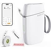 Rongta Bluetooth Label Maker Machine with Tape, Portable Mini Label Printer Wireless Thermal Handheld Sticker Makers Mini Label Makers with Multiple Templates for Organizing Office Home School(White)