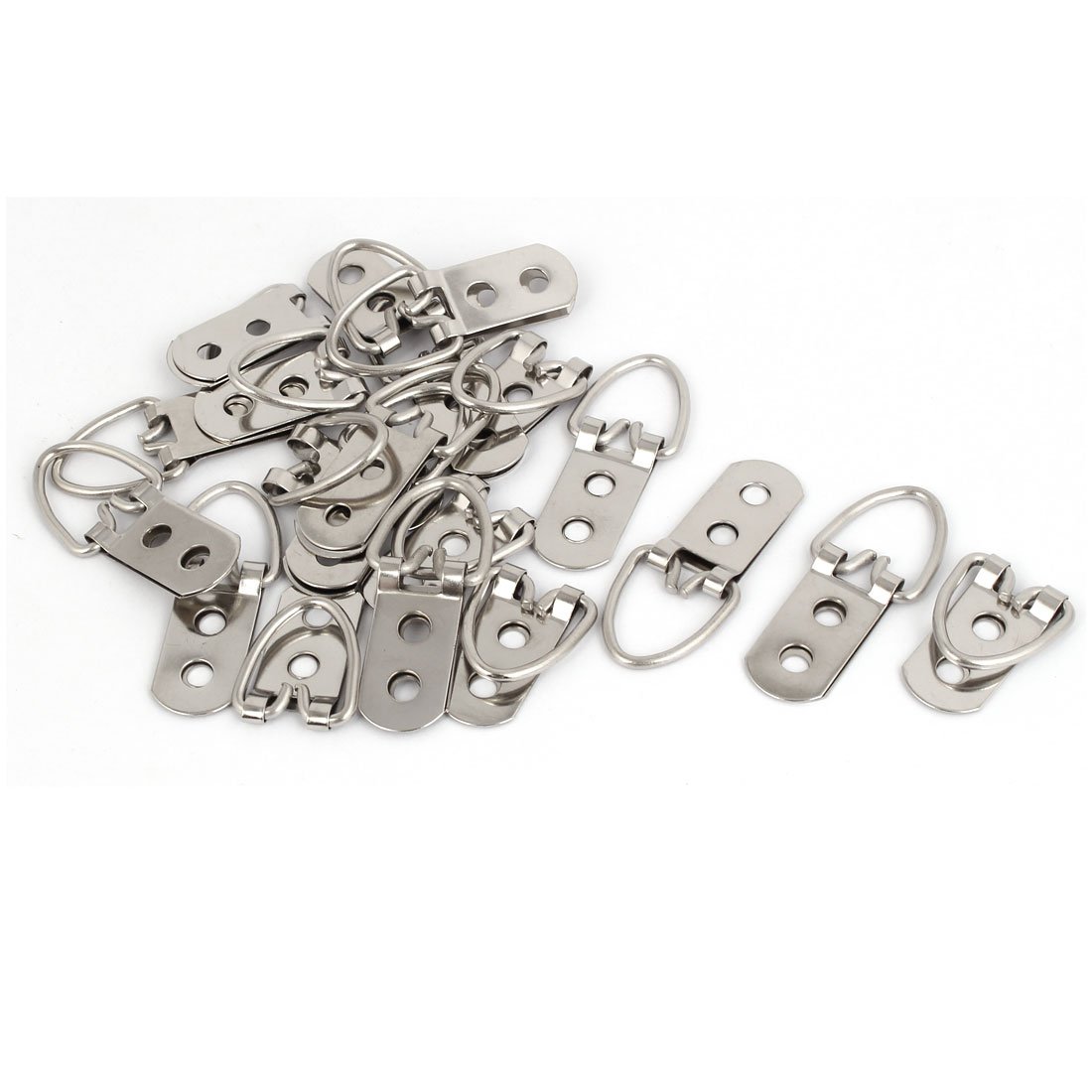 sourcing map 55mm x 23mm Double Hole Triangle D Ring Picture Frame Hangers 20PCS w Screws