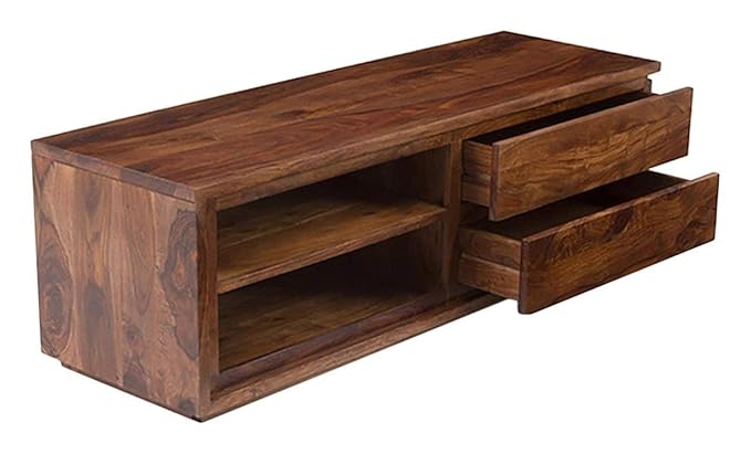 CK Handicrafts Sheesham Wood Entertainment Tv Unit for Living Room | Brown Finish