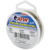 AFW Surflon Micro Ultra Fishing Wire 1x19 Stainless Steel Leader - 5 m | Nylon Coated Design, Micro Strand Leader Wire, Knottable Fishing Leaders Saltwater &amp; Fly Fishing, Albright Clinch Uni &amp; Loop