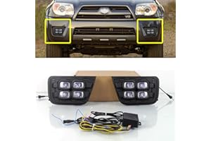 ECAHAYAKU LED Fog Lamp Daytime Running Light for 2006-2009 Toyota 4Runner DRL with Yellow Turn Signal Light Car Driving Light Waterproof 12V