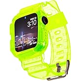 Blingbrione Clear Band Compatible Apple Watch Women 38mm 40mm 41mm 42mm 44mm 45mm 46mm Men,Transparent Jelly Soprt Strap with Cover Case Protector for iWatch Series 11 10 9 8 7 6 5 4 3 2 1 SE Blue Pink White Fluorescent Green