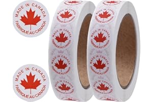 Made in Canada 2000 Pieces Stickers, Canada Flag Stickers Peel-and-Stick Dot Labels, for Parties, Office, Water Bottles, Lapt