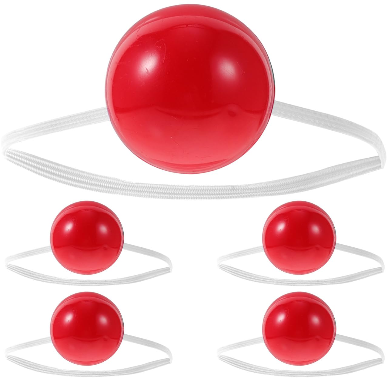 TOYANDONA 5pcs Red Circus Clown Nose Bulk Christmas Costume Party Supplies Flashing Clown Nose for Halloween Christmas