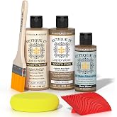 Retique It Muli-Purpose Wood Finish Kit - GO Beyond Faux Wood with Paintable Liquid Wood Based Primer and Gel Stain - Graining Tools Included (2X 8oz, Barn Wood)