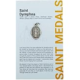 1" Saint and Holy Subject Medal with Prayer Card | Over 25 Different Saints | Durable and Detailed Charm | Pendant Medal Carded with Prayer | Christian Jewelry (St. Dymphna)