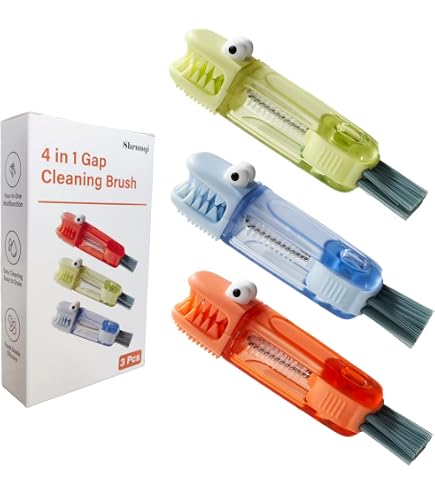 3-in-1 Cup Lid Cleaning Brush Set - Flower Design Crevice Cleaner For Bottles